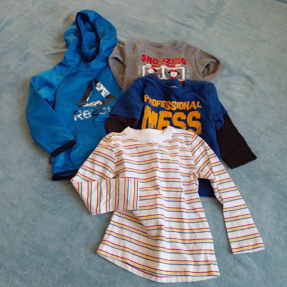 Sz 2 boys warm weather long sleeve bundle: REEBOK, JOE FRESH, GEORGE, CARTERS
